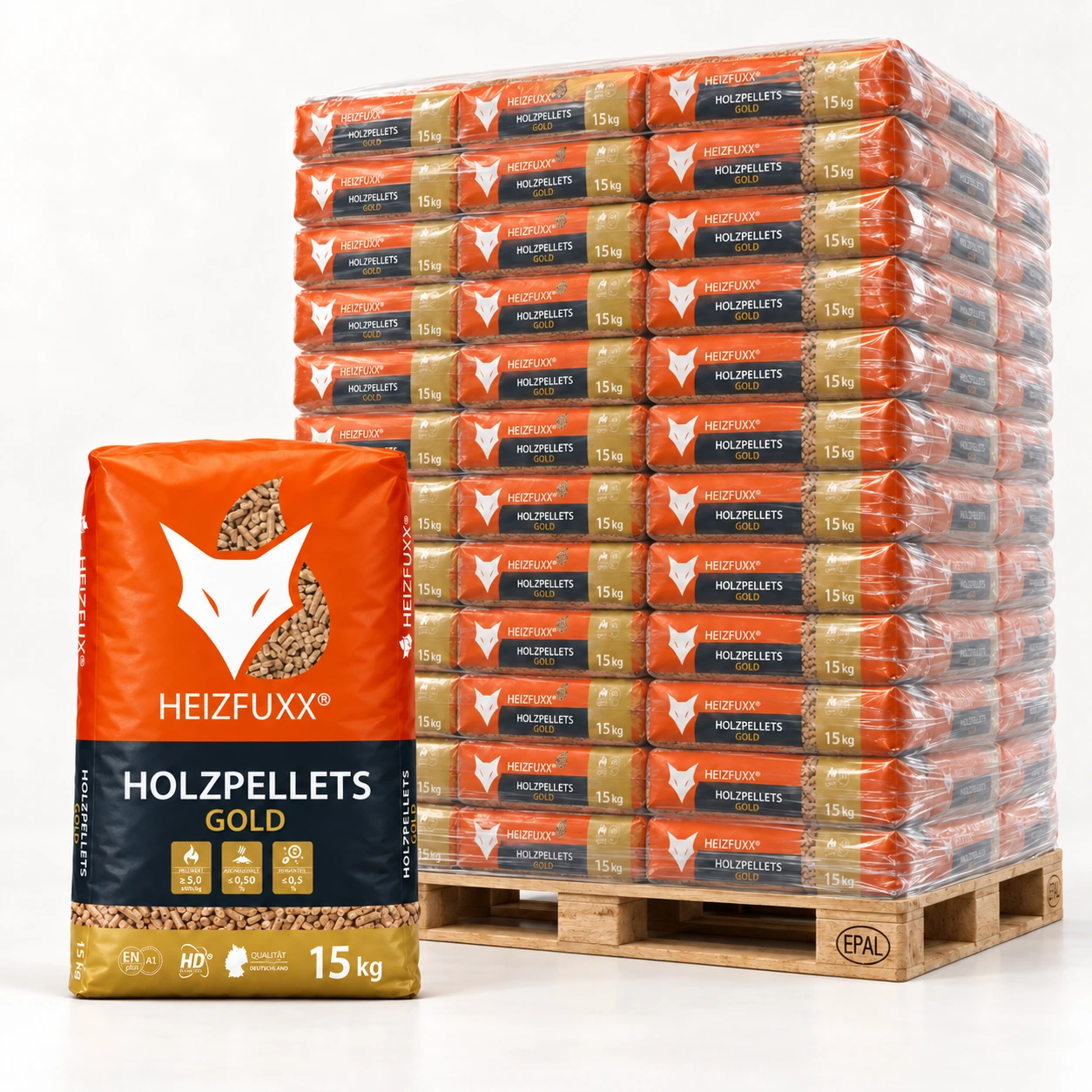 HEIZFUXX Gold HD — Pellet di legno 6 mm — 975 kg